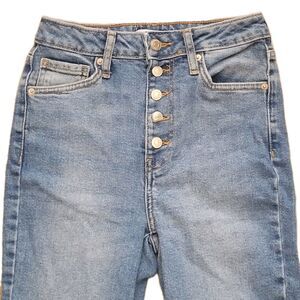 Forever 21 Button Fly Jeans Womens 27 (25Wx27L) Blue Denim Skinny Fit 5 Pocket